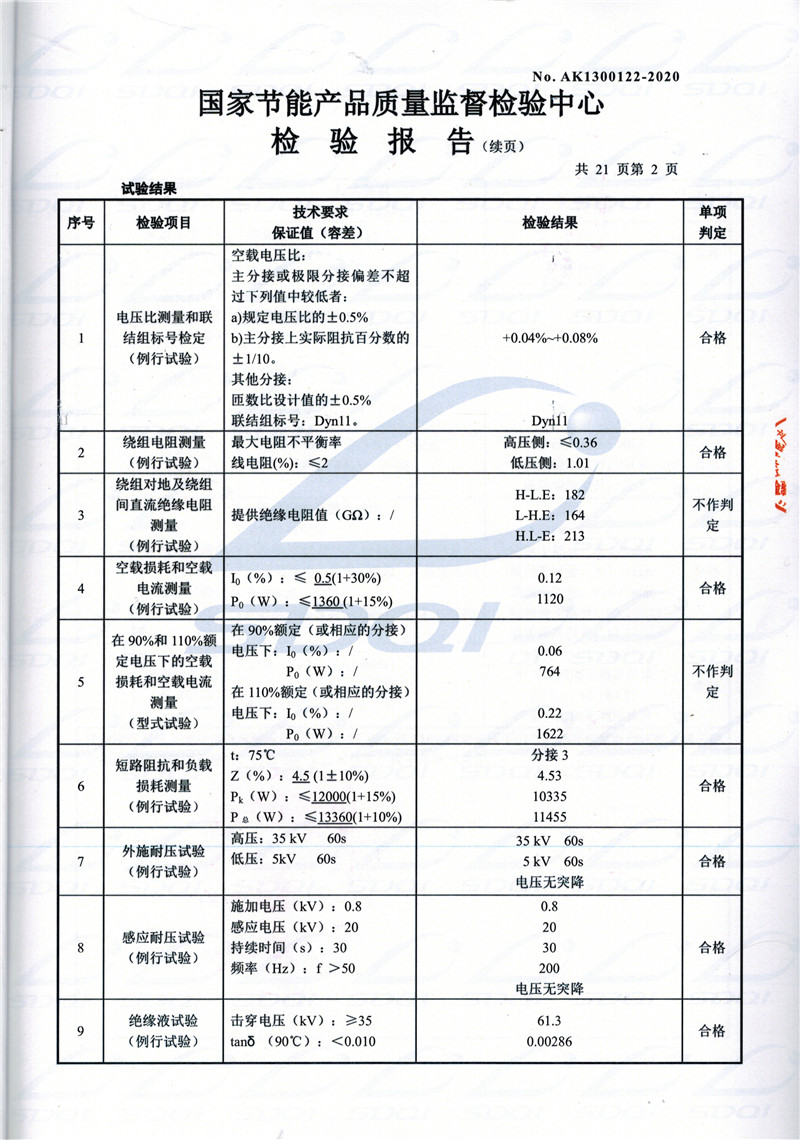 高低压试验报告-S11-1250平昌平昌平昌油浸式变压器-2.jpg